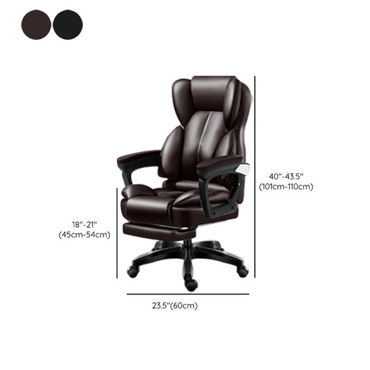 Modern Swivel Chair Adjustable Seat Height Faux Leather Office Chair with Wheels Clearhalo 'furn' 'furn_office_chair' 'Furniture' 'Office Chairs' 'Office Furniture' 'office_chair' 1200x1200_6c04e4db-a62c-4427-a7b3-55356e719f61