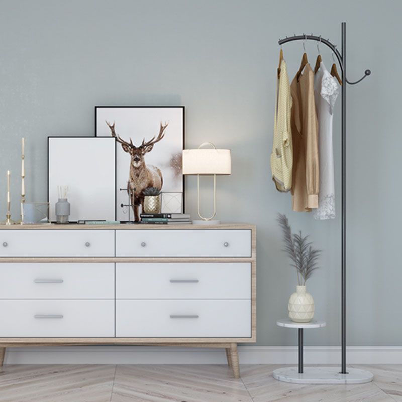 Modern Metal Hall Standing Storage Stfelf Entryway Kit Hooks Hall Tree