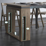 Modern Rectangle Wood Dining Table Extendable for Small Spaces