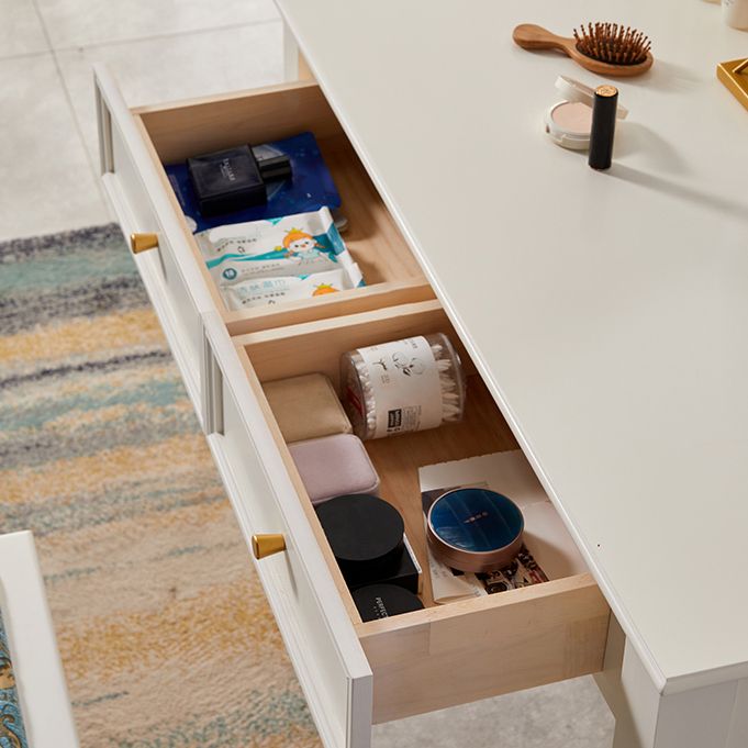 Ensemble de vanité blanc brillant avec tiroir commode moderne de pin à 2 dessins pour chambre à coucher