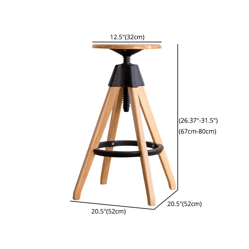 Adjustable Modern Counter Bar Stool Armless Wood Backless Bar Stool with Swivel Clearhalo 'Bar Furniture' 'Bar Stools' 'bar_stools' 'furn' 'furn_bar_stools' 'furniture_bar_stools' 'Kitchen & Dining Furniture' 'kitchen&dining_furn' 'kitchen' 'kitchen_furn' Furniture' 1200x1200_6c07100b-07be-4d51-bd13-abb547e855b0
