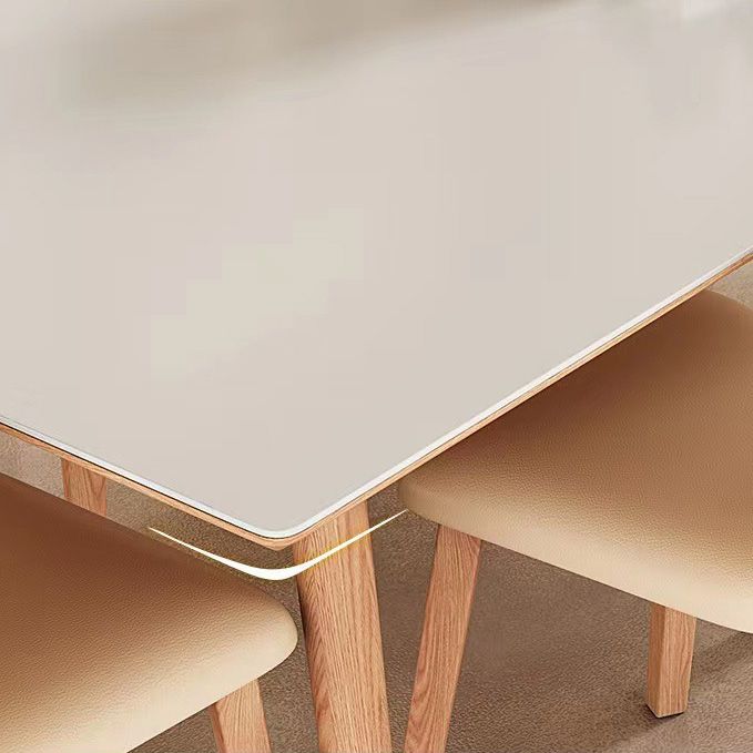 Simplicity Dinette Table Rectangle Stone Dining Room Table in White