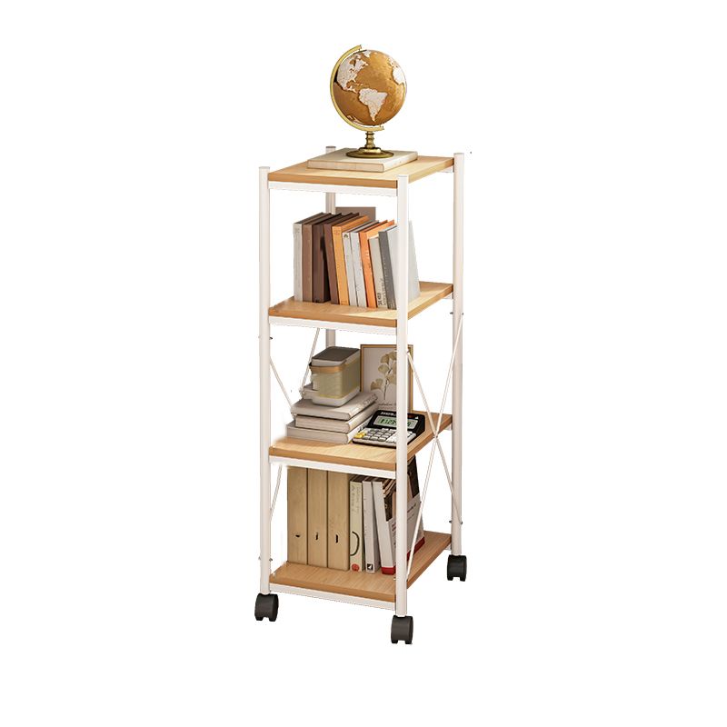 Scandinavian Style Etagere Bookcase Metal Open Back Bookshelf with Wheels Clearhalo 'Bookcases' 'furn' 'furn_bookcases' 'Furniture' 'furniture_bookcases' 'Office Furniture' 1200x1200_6c0dad95-81bf-426a-b3a1-7b76f9f26e69