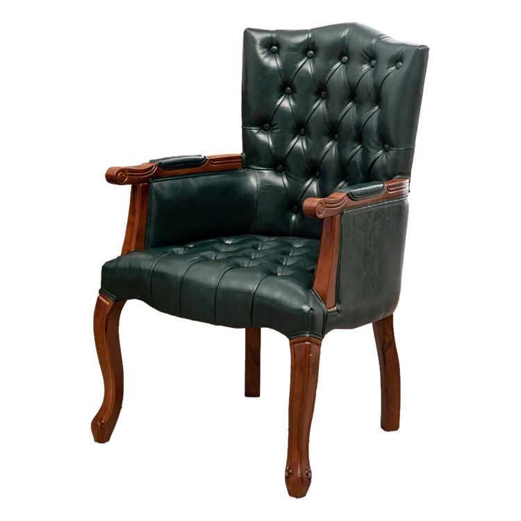 Victorian Dining Arm Chair Solid Back Side Chair with 4 Wood Legs for Home Use Clearhalo ' kitchen&dining_furn' 'Dining Chairs' 'Dining Tables & Seating' 'dining_chair' 'furn' 'furn_dining_chair' 'Furniture' 'furniture_dining_chair' 'Kitchen & Dining Furniture' 'kitchen' 1200x1200_6c104abd-0fd2-4ce6-a2a2-da844d806f09