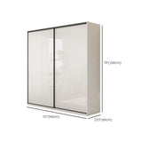 Modern Artificial Wood Wardrobe Armoire Freestanding Wardrobe in White