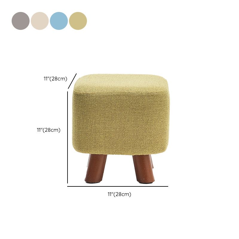 Square Pouf Stool Pure Color Cotton Linen Upholstered Wood Frame Pouf Ottoman Clearhalo 'furn' 'furn_ottomans_poufs' 'Furniture' 'Living Room Furniture' 'Ottomans & Poufs' 'ottomans_poufs' 1200x1200_6c1331dc-9400-4b3d-ac67-c16bd4b91124