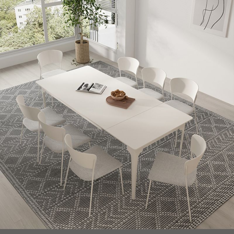 Style moderne 1/2/5/7/9 pièces table de salle à manger rectangle meubles en pierre en blanc