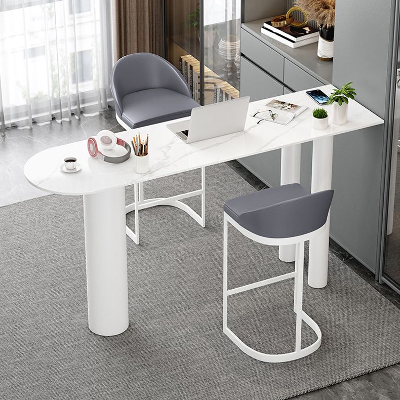 White Modern Style Specialty Bar Table in Faux Marble and Wood Milk Tea Shop Bar Table Clearhalo 'Bar Furniture' 'Bar Tables' 'bar_tables' 'furn' 'furn_bar_tables' 'Furniture' 'furniture_bar_tables' 'Kitchen & Dining Furniture' 1200x1200_6c1464a5-1aff-48d6-a707-1faf7b0aa531