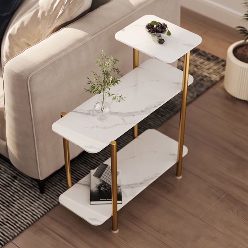 Mesa lateral rectangular contemporánea Top 4 patas Tabla Fin