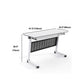 White Manufactured Wood Rectangular Desk Modern Folding Office Desk with Wheels