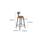 Tabouret de salle à manger industriel sans accoudoirs, tabouret de bar à dossier bas avec base en métal