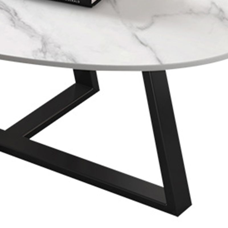 Slate Oval Coffee Table Cross Legs Single Table for Living Room Clearhalo 'Coffee & Accent Tables' 'Coffee Tables' 'coffee_tables' 'furn' 'furn_coffee_tables' 'Furniture' 'Living Room Furniture' 1200x1200_6c164cb0-ed38-400c-91a9-a0732f5454e9