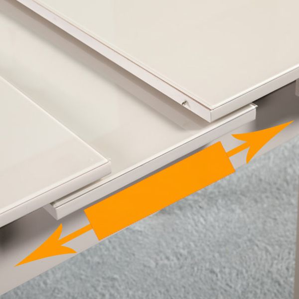 Eigentijdse uitbreidbare rechthoekige glazen eettafel met 4 poten