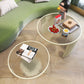 Round GlassCoffee Table Tropical No Distressing Coffee Table Set with Shelf Clearhalo 'Coffee & Accent Tables' 'Coffee Tables' 'coffee_tables' 'furn' 'furn_coffee_tables' 'Furniture' 'Living Room Furniture' 1200x1200_6c173fdb-4888-4778-a693-268cac64274c