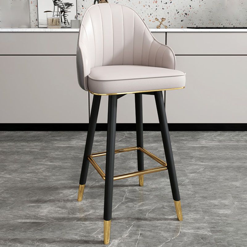 Scandinavian Armed Swivel Barstool Matte Finish Leather Stool Clearhalo 'Bar Furniture' 'Bar Stools' 'bar_stools' 'furn' 'furn_bar_stools' 'Furniture' 'furniture_bar_stools' 'Kitchen & Dining Furniture' 1200x1200_6c181cff-aaff-443d-8909-91abf607517e
