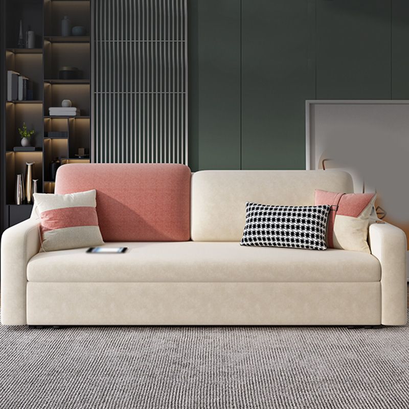 Convertible Sofa Bed with Storage Velvet Sloped Arm Futon Sofa Bed Clearhalo 'furn' 'furn_sofas' 'Furniture' 'furniture_sofas' 'kitchen' 'kitchen_sofas' 'Living Room Furniture' 'Sofa' 'sofas' 1200x1200_6c19a152-3c59-4e47-b81b-bb8b9a188a2d