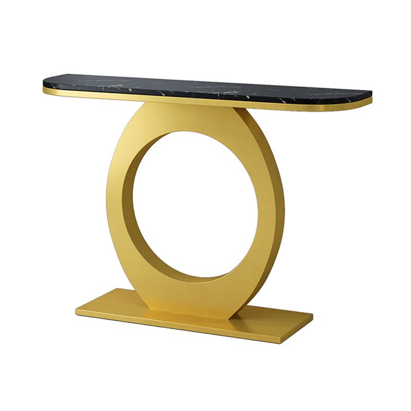 Half Moon Console Table with Pedestal Base for Hall Accent Table Clearhalo 'Console Tables' 'console_tables' 'Entry & Mudroom Furniture' 'furn' 'furn_console_tables' 'Furniture' 1200x1200_6c19c996-8ca4-415a-9694-5074014f91ba