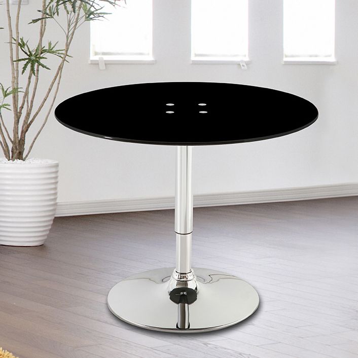 Modern Round Dining Room Table Tempered Glass Table with Pedestal Base for Home Kitchen Dinner Clearhalo ' dining_table' 'Dining Tables & Seating' 'Dining Tables' 'furn' 'furn_dining_table' 'Furniture' 'furniture_dining_table' 'Kitchen & Dining Furniture' 'kitchen&dining_furn' 'kitchen' 'kitchen_dining_table' 1200x1200_6c1bc569-6998-46ae-97a2-03527b40c11f