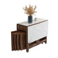 Mesa de comedor de piedra abatible de estilo moderno, 51,2" x 35,4" x 29,5"