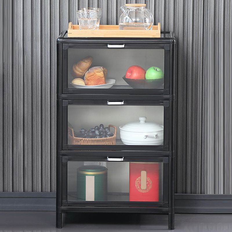 Sideboard nero moderno buffet a buffet metallico specchio tavolo per soggiorno per soggiorno