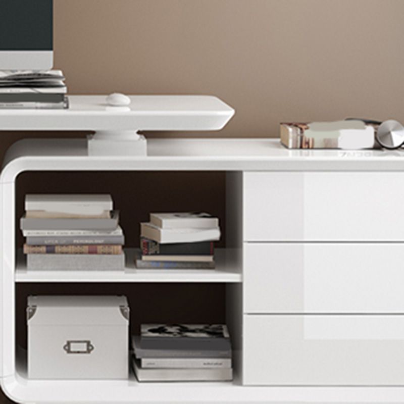 Modern Wood Computer Desk White Pedestal Writing Desk for Home Clearhalo 'furn' 'furn_office_desk' 'Furniture' 'Office Desks' 'Office Furniture' 'office_desk' 1200x1200_6c1e7d74-f405-410f-86a3-970705f9ae0f