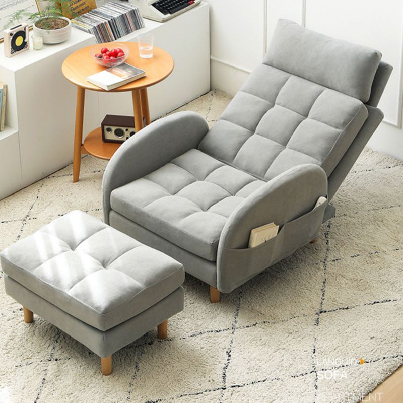 Sedia reclinabile manuale in legno Nordic da 28,7 "reclinabile con poggiapiedi e conservazione