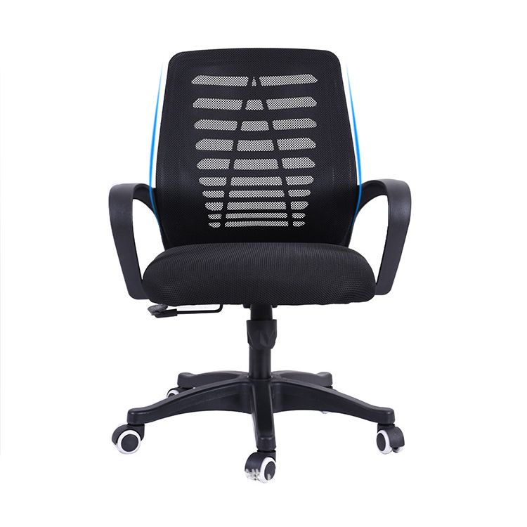 Silla deslizante moderna y contemporánea Silla de microfibra negra con respaldo medio