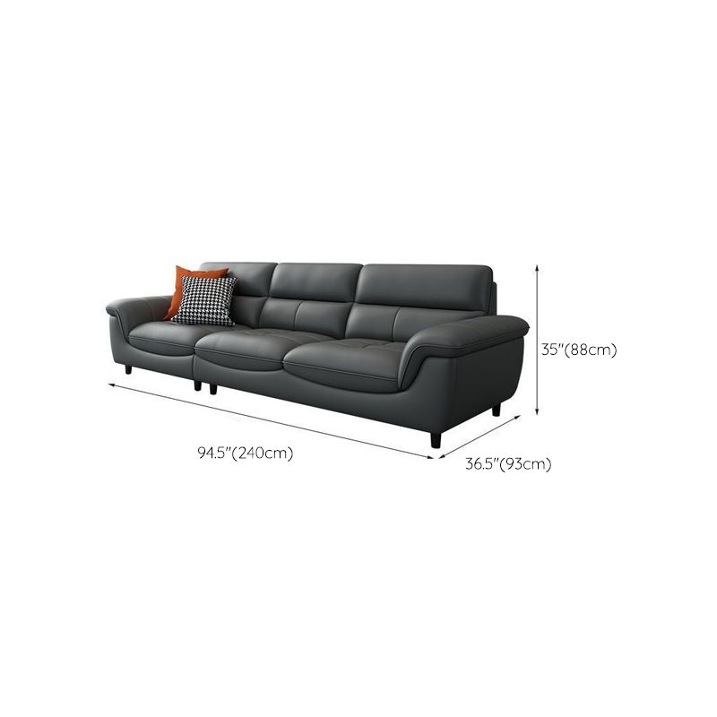 Modern 34.64" H Genuine Leather Pillow Top Arm Sofa for Living Room Clearhalo 'furn' 'furn_sofas' 'Furniture' 'Living Room Furniture' 'Sofa' 'sofas' 1200x1200_6c23d57a-4fe5-4346-81ab-97441914891c