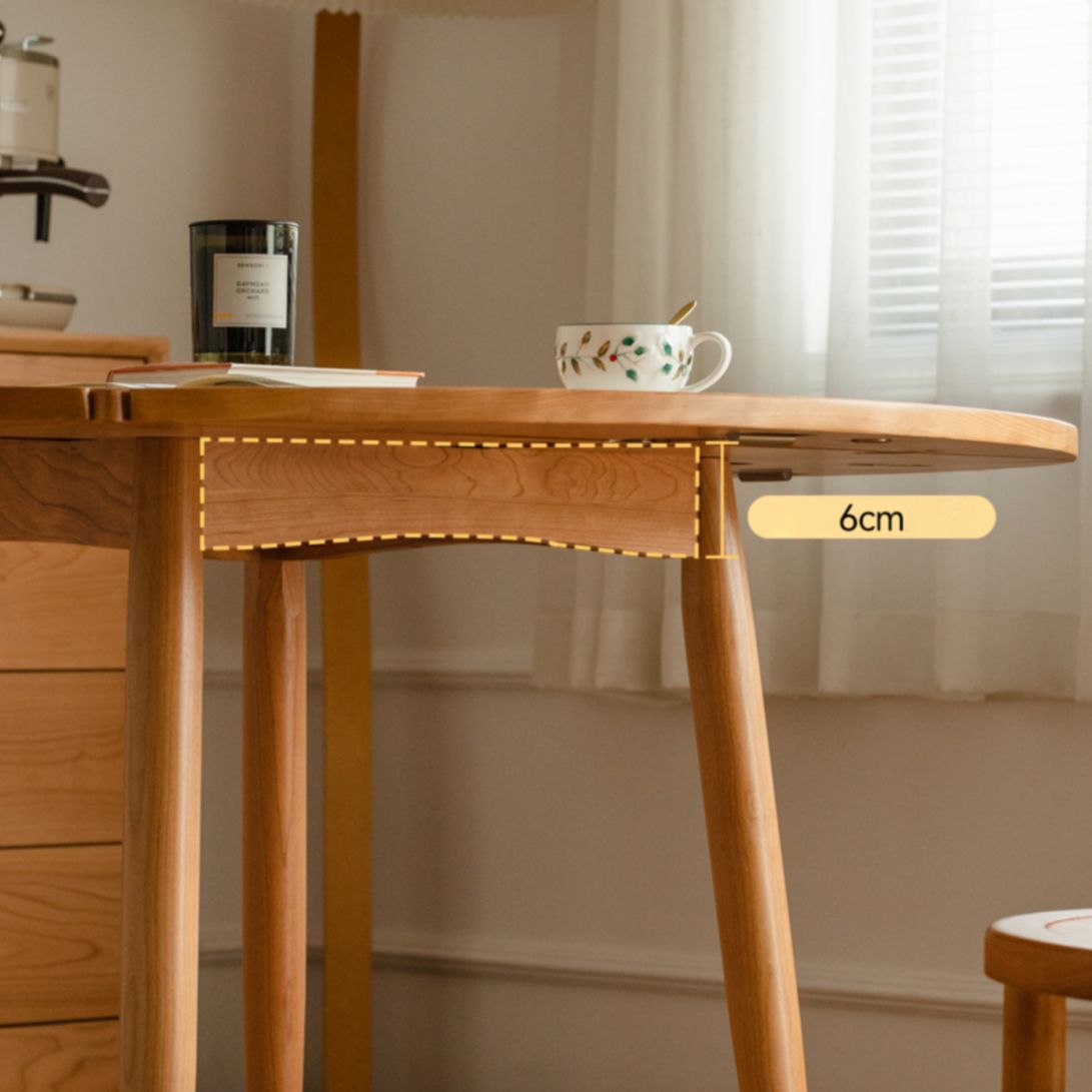 Moderner massiver Holzblattblatt runder Esstisch mit 4 Beinen