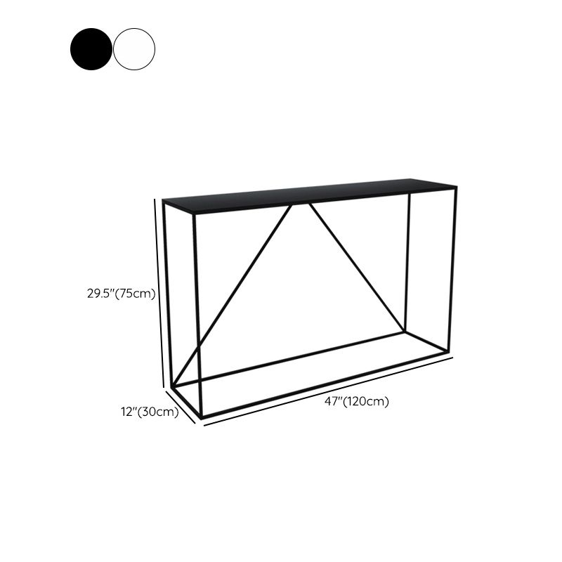 Contemporary Console Table Metal Rectangle Accent Table for Hall Clearhalo 'Console Tables' 'console_tables' 'Entry & Mudroom Furniture' 'furn' 'furn_console_tables' 'Furniture' 1200x1200_6c252a2c-f6b7-48ff-bd18-0523b1ff7531