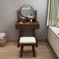 Scandinavian Solid Wood Table Makeup Vanity with Mirror and Drawers