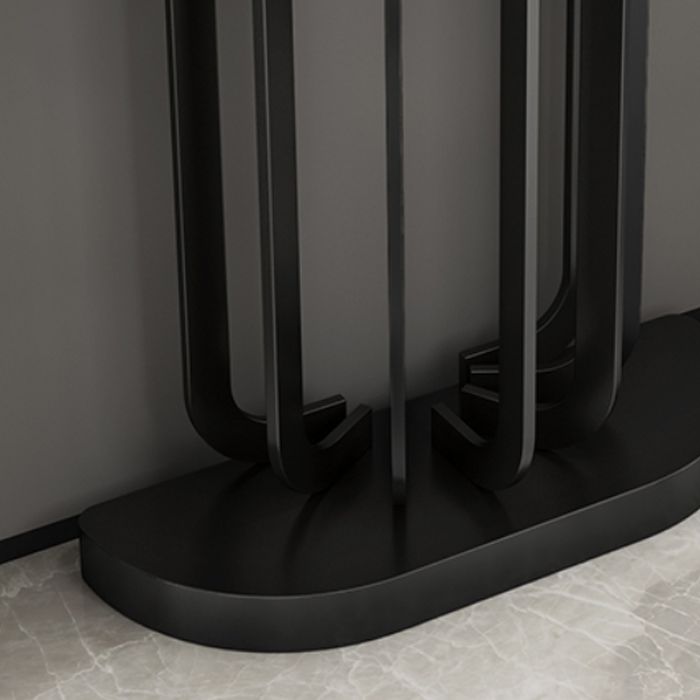 Glam Marble Console Accent Table Half Moon Console Sofa Table for Hall Clearhalo 'Console Tables' 'console_tables' 'Entry & Mudroom Furniture' 'furn' 'furn_console_tables' 'Furniture' 1200x1200_6c25e49d-2bc1-470a-8cb4-6ff37e629b3f