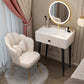 Glam Faux Leather Makeup Counter Bedroom Vanity Dressing Table with Drawer