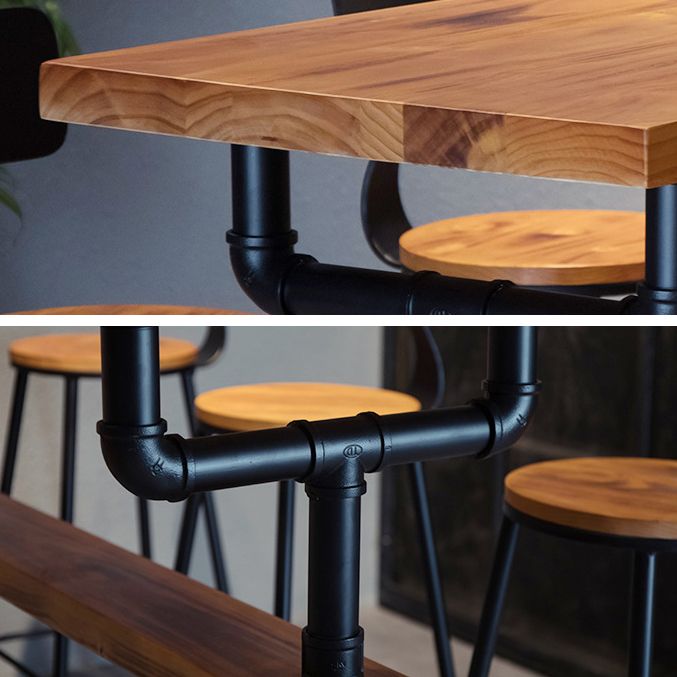 Rectangle Bar Dining Table Wood Contemporary Bar Table with Trestle Base Clearhalo 'Bar Furniture' 'Bar Tables' 'bar_tables' 'furn' 'furn_bar_tables' 'Furniture' 'furniture_bar_tables' 'Kitchen & Dining Furniture' 1200x1200_6c260231-b788-4b2b-bcf9-cb2fa25e8a44