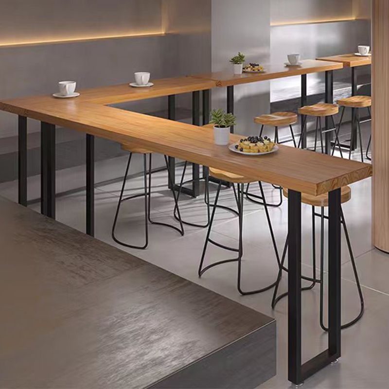 Rectangle Solid Wood Bar Height Table Industrial Double Pedestal Bar Table Clearhalo 'Bar Furniture' 'Bar Tables' 'bar_tables' 'furn' 'furn_bar_tables' 'Furniture' 'Kitchen & Dining Furniture' 1200x1200_6c293ca2-4103-47fd-8735-5c123e3c779a