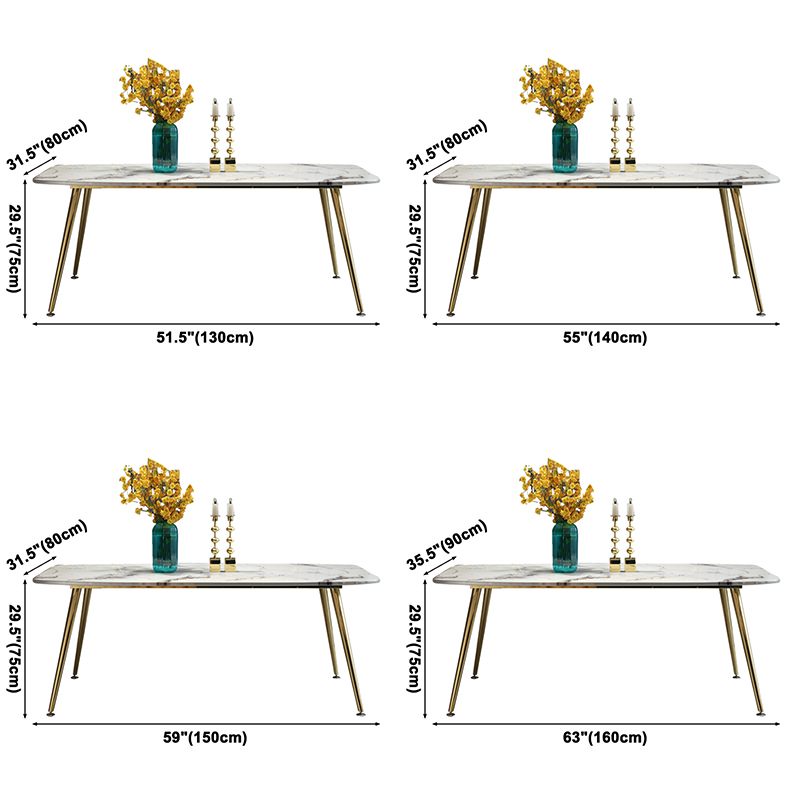 Metal Contemporary Rectangular Table Sintered Stone Dining Table with 4 Legs Clearhalo ' dining_table' 'Dining Tables & Seating' 'Dining Tables' 'furn' 'furn_dining_table' 'Furniture' 'furniture_dining_table' 'Kitchen & Dining Furniture' 'kitchen&dining_furn' 'kitchen' 'kitchen_dining_table' 1200x1200_6c294f5b-ffd7-4360-b4a9-6ffab8395a26