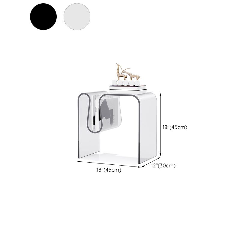 11" Wide Glam Side Table Sled Clear Acrylic Accent Side Table