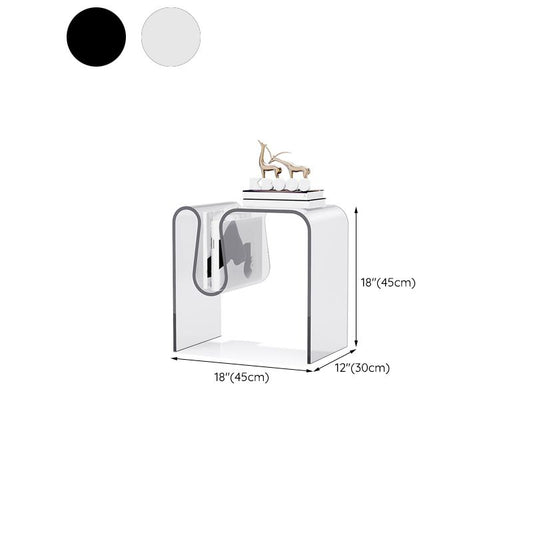 Tavolo laterale a glam largo da 11 "slitta slitta chiara tavola accento acrilico