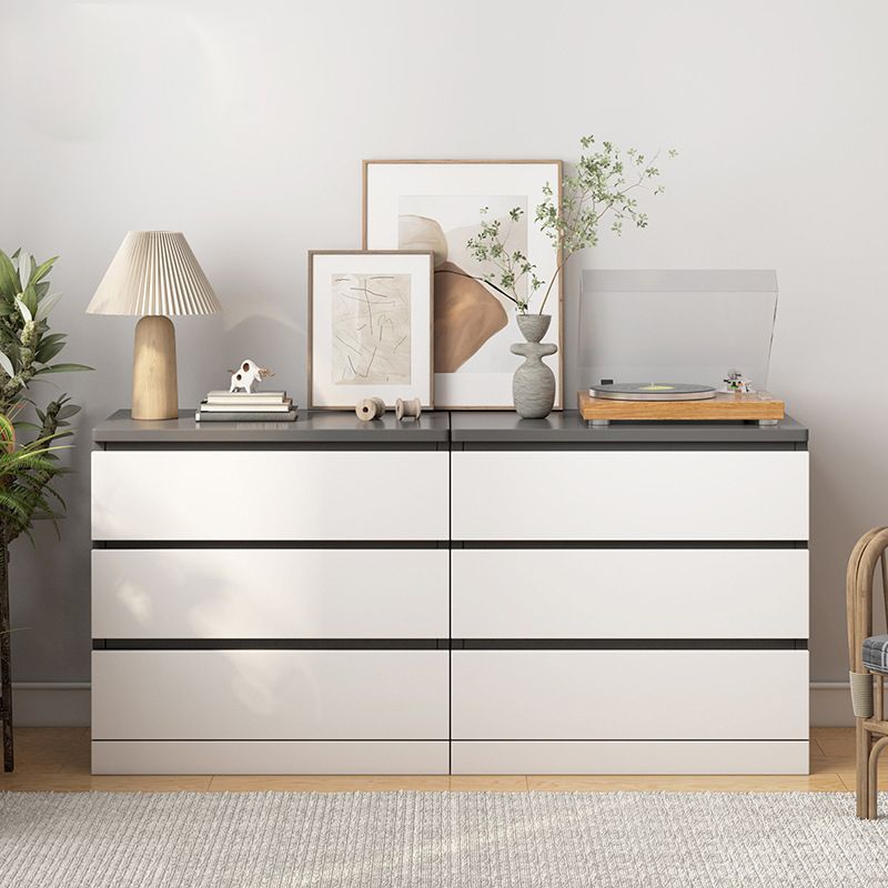 Modern Style White Storage Chest Vertical Wooden Chest with 3 / 4 / 5 / 6 Drawers