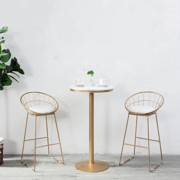 Metal and Wood Set 1/2/3 Pieces Contemporary Round Bar Stool and Table Set Clearhalo 'Bar Furniture' 'furn' 'furn_home_bar_bar_sets' 'Furniture' 'Home Bars & Bar Sets' 'home_bar_bar_sets' 'Kitchen & Dining Furniture' 1200x1200_6c2a960e-bd10-49c6-a149-282f2d001e7d
