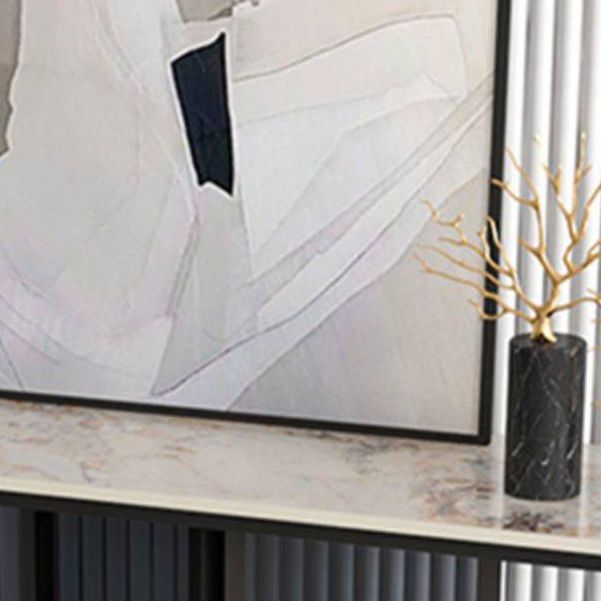 11.81" W Modern Console Table Stone Rectangle Accent Table for Hall