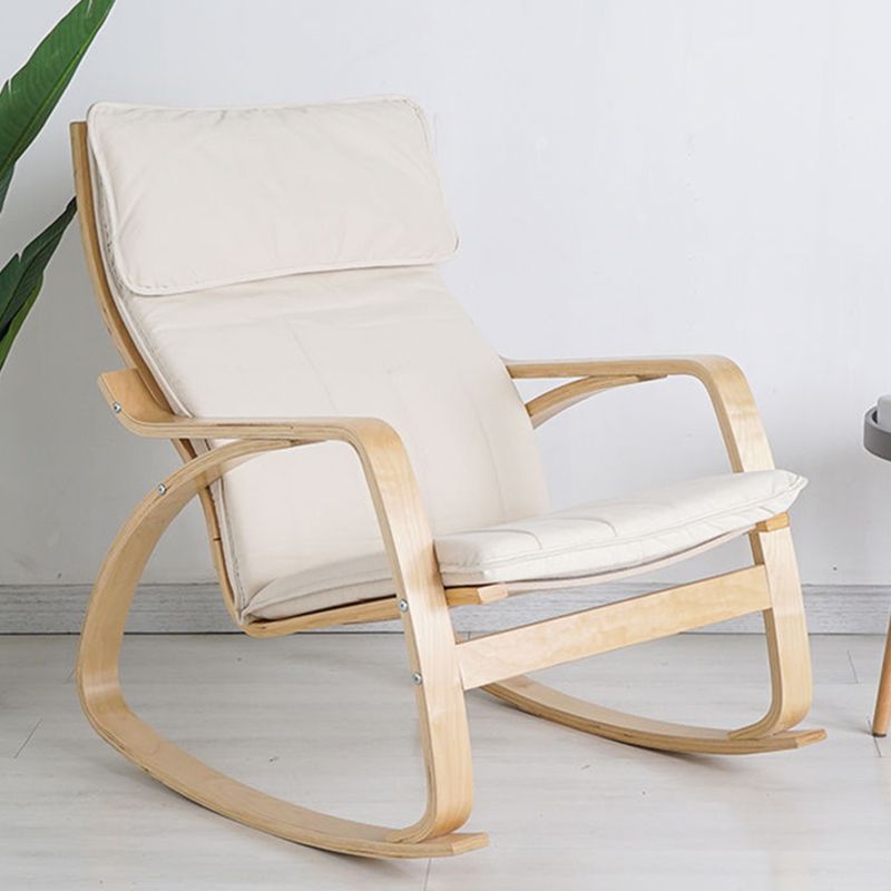 Fabric Rocking Chair Plain Wood Frame Removable Cushions Contemporary Rocking Chair Clearhalo 'Chairs & Seating' 'furn' 'furn_rocking_chairs' 'Furniture' 'Living Room Furniture' 'Rocking Chairs' 'rocking_chairs' 1200x1200_6c2d6c7b-06d0-4b77-aa8e-c9d33781c65d