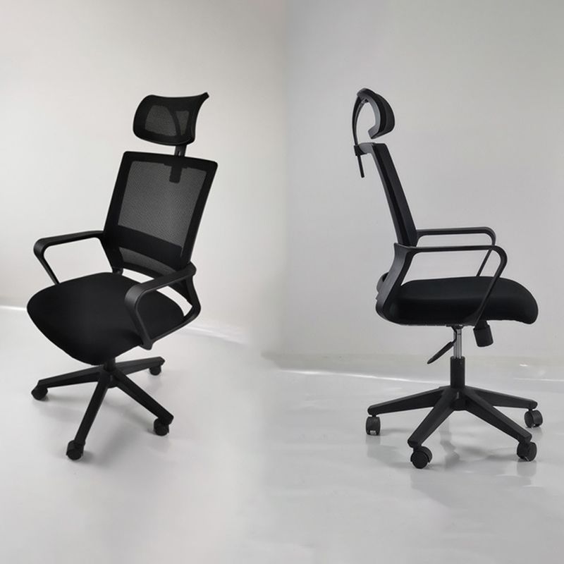 Modern Wheels Office Chair Microfiber Black Task Mid-Back Chair Clearhalo 'furn' 'furn_office_chair' 'Furniture' 'Office Chairs' 'Office Furniture' 'office_chair' 1200x1200_6c305315-7dda-47f0-83f4-6dd0e9686497