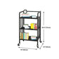 Modern Style Bookshelf Open Back Metal Bookcase with Caster Wheels