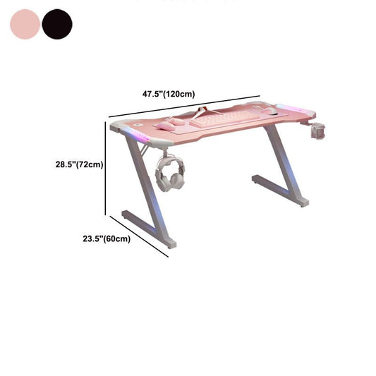 28"H Glam Gaming Desk Cable Management Rectangular Wooden Office Desk Clearhalo 'furn' 'furn_office_desk' 'Furniture' 'Office Desks' 'Office Furniture' 'office_desk' 1200x1200_6c322164-eee8-411a-a60c-79642c3849d1