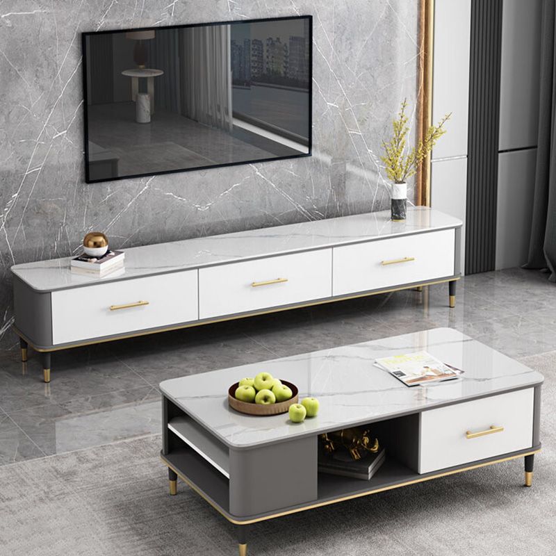 Stone TV Stand Console Contemporary Media Console with 3 Drawers Clearhalo 'furn' 'furn_tv_stands_entertainment_centers' 'Furniture' 'Living Room Furniture' 'TV Stands & Entertainment Centers' 'TV Stands & Media Storage Furniture' 'tv_stands_entertainment_centers' 1200x1200_6c339de3-c4bf-49ed-a7e2-1f7f011d2106