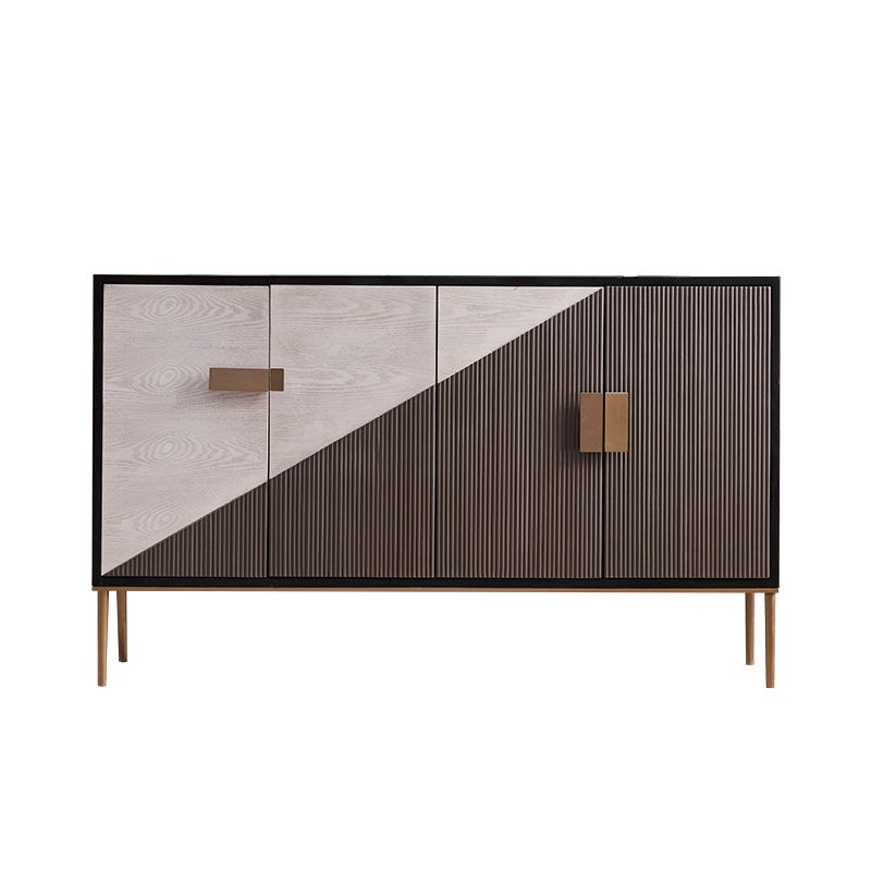Glam -stijl dressoir houten dressoir met metalen benen voor woonkamer