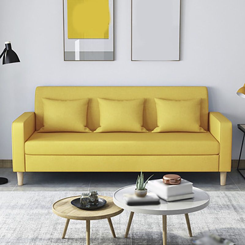 3-Seater Square Arm Sofa Scandinavian 59.06"/70.87" Linen Sofa with Pillows Clearhalo 'furn' 'furn_sofas' 'Furniture' 'furniture_sofas' 'kitchen' 'kitchen_sofas' 'Living Room Furniture' 'Sofa' 'sofas' 1200x1200_6c348b71-81ec-4566-b58e-73fa9f62bf43