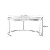 Tavolino da caffè a base di base moderna tavolo da cocktail in vetro rotondo - 17,7 "