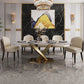 Contemporary Sintered Stone Top Dining Room Set with Rectangle Table and Pedestal Base Dinette Set Clearhalo 'Dining Room Sets' 'Dining Tables & Seating' 'dining_room_set' 'furn' 'furn_dining_room_set' 'Furniture' 'furniture_dining_room_set' 'Kitchen & Dining Furniture' 'kitchen&dining_furn' 'kitchen' 1200x1200_6c358258-0f01-48cf-afd8-3683322f82ae